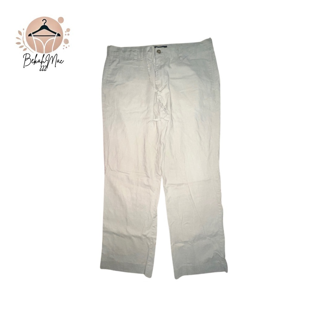 Kenneth Cole Reaction Men’s Beige Drawstring Pants 36x30 Comfortable Linen Blend